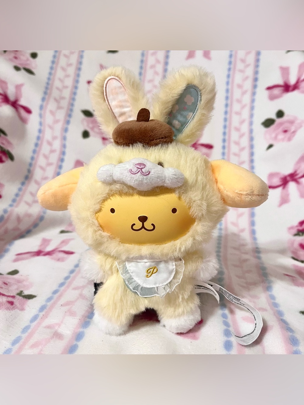Top Toy Sanrio Elf Bunny Baby series with keychain- Pompompurin